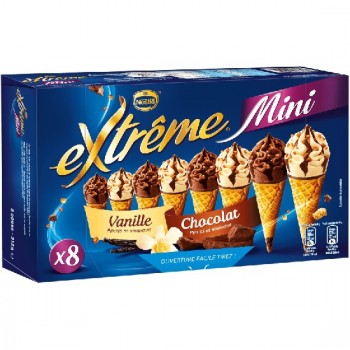 8 Mini Extrême Cônes Panaché Vanille et Chocolat